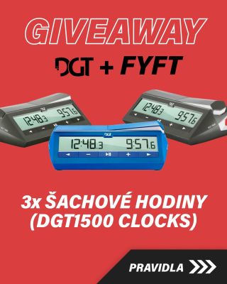 GIVEAWAY O 3 ŠACHOVÉ HODINY ♟️ve spolupráci s @digitalgametechnology PRAVIDLA JSOU JEDNODUCHÁ: 1. dát follow @fyftstore a...
